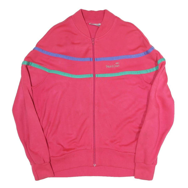 TRACK&COURT Womens Pink Cotton Blend Zip Jacket L Sport Casual Lightweight