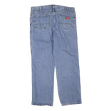 DICKIES Mens Jeans Blue Regular Straight Denim Medium W36 L30 Workwear Zip