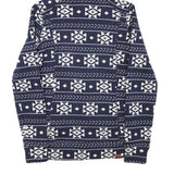 ROXY Womens Blue & White Patterned Full Zip Hoodie S Polyester Blend Casual