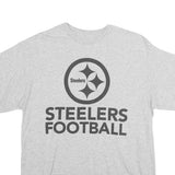 NFL Mens Grey Steelers Football Graphic T-Shirt L Short Sleeve Crew Neck