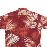 VAN HEUSEN Mens Red & Orange Leaf Pattern Casual Shirt M Summer Tropical Short
