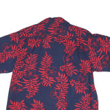 GO BEARFOOT Mens Navy & Red Floral Cotton Blend Hawaiian Shirt L Comfortable