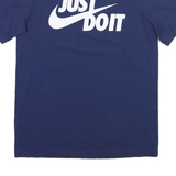 NIKE Mens Blue Just Do It Graphic T-Shirt S Short Sleeve Crew Neck Printed