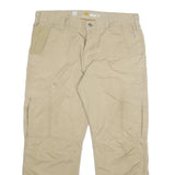 CARHARTT Mens Cotton Blend Beige Relaxed Fit Cargo Trousers W38 L28 Workwear