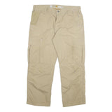 CARHARTT Mens Cotton Blend Beige Relaxed Fit Cargo Trousers W38 L28 Workwear