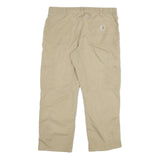 CARHARTT Mens Cotton Blend Beige Relaxed Fit Cargo Trousers W38 L28 Workwear