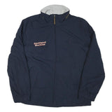 NAUTICA Mens Navy Blue Zip Jacket Polyester L Classic Plain Lightweight Casual