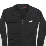 PUMA Womens Black & White Zip Jacket UK 14 Polyester Plain Sportswear Activewear