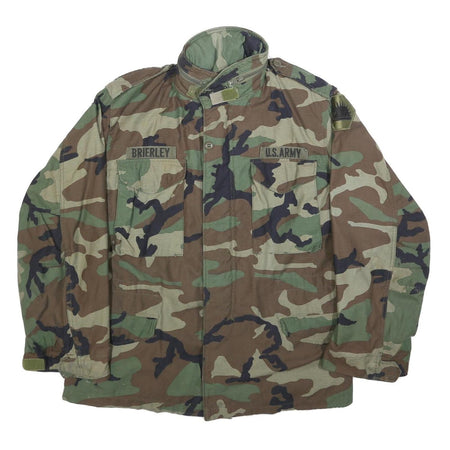 GOLDEN MFG CO INC Mens Green Camouflage Military Jacket M Cotton Blend Zip