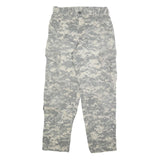 Mens Cotton Blend Grey Camouflage Regular Cargo Trousers W28 L30 Durable Button