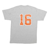 PORT & COMPANY Mens Grey & Orange Burton Softball Graphic T-Shirt M Short Sleeve