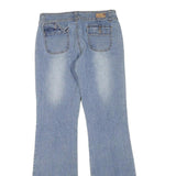 Womens Light Blue Regular Fit Flared Denim Cotton Blend Jeans W30 L32 Casual
