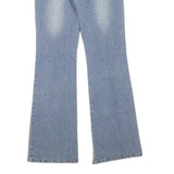 Womens Light Blue Regular Fit Flared Denim Cotton Blend Jeans W30 L32 Casual