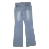 Womens Light Blue Regular Fit Flared Denim Cotton Blend Jeans W30 L32 Casual