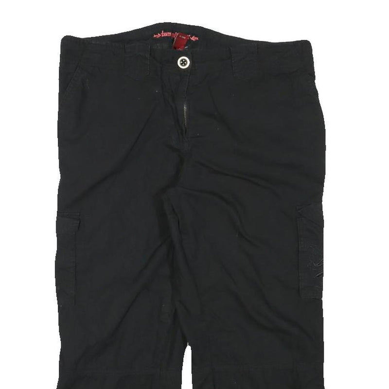 BUM EQUIPMENT Womens Black Casual Cotton Blend Cargo Shorts L W31