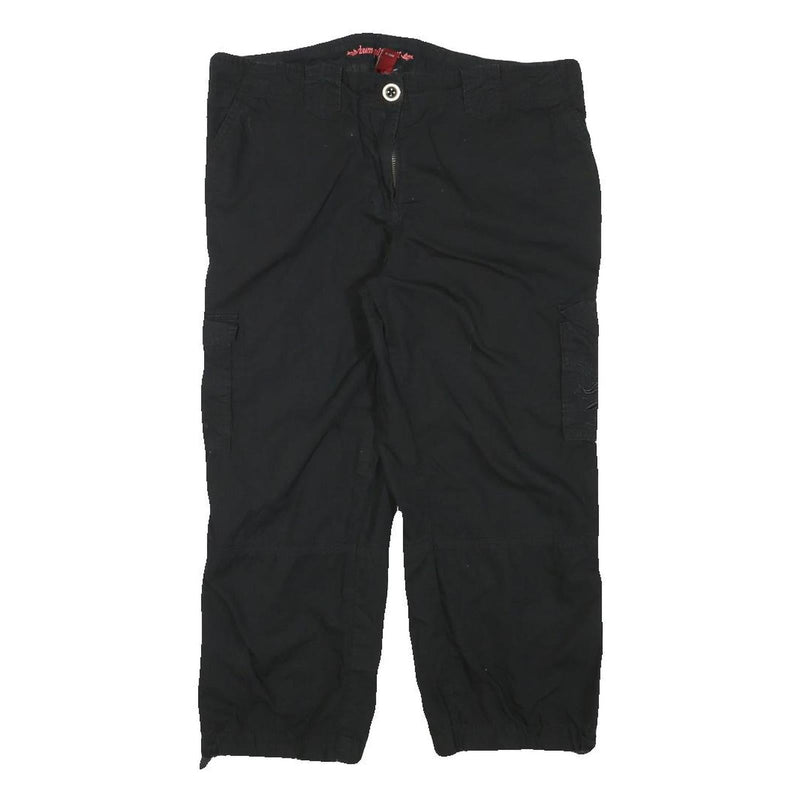 BUM EQUIPMENT Womens Black Casual Cotton Blend Cargo Shorts L W31