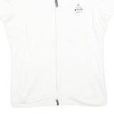PIRELLI Womens White Jacket S Cotton Blend Plain Zip Closure Short Sleeve