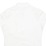 PIRELLI Womens White Jacket S Cotton Blend Plain Zip Closure Short Sleeve