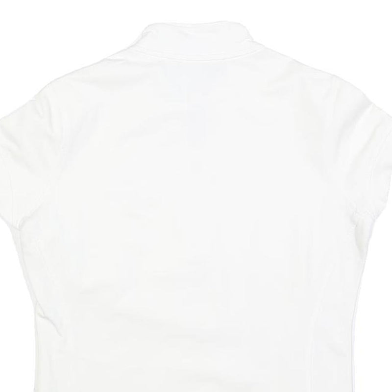 PIRELLI Womens White Jacket S Cotton Blend Plain Zip Closure Short Sleeve