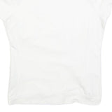 PIRELLI Womens White Jacket S Cotton Blend Plain Zip Closure Short Sleeve