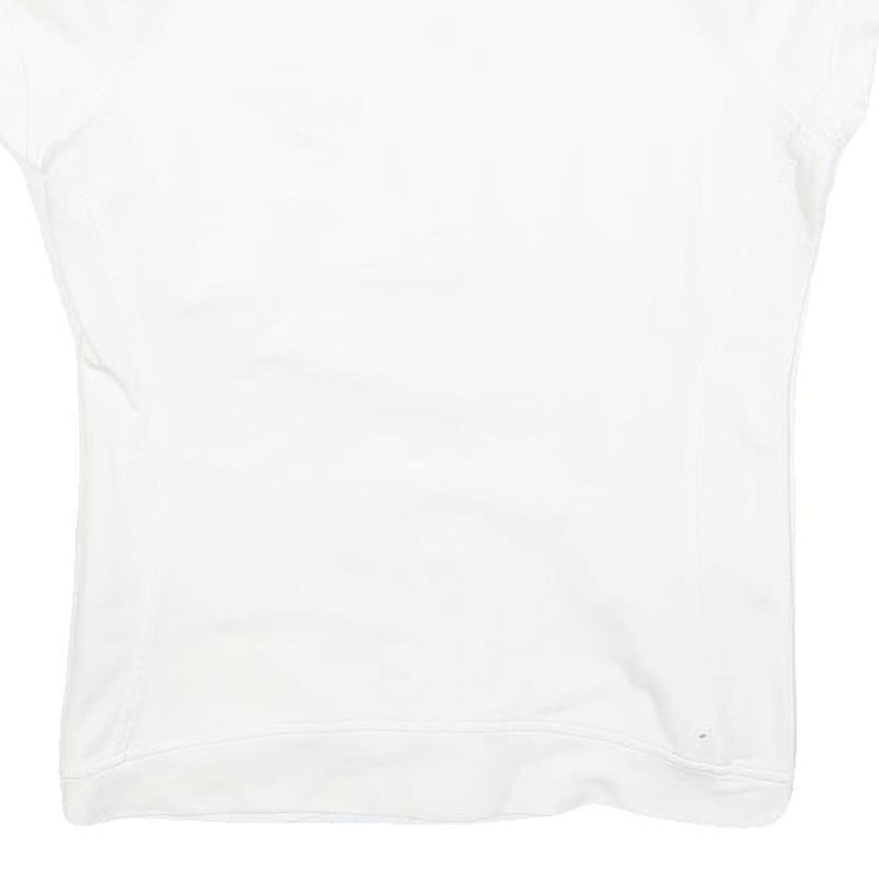 PIRELLI Womens White Jacket S Cotton Blend Plain Zip Closure Short Sleeve