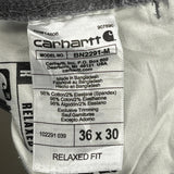 Relaxed Fit Carhartt Double Knee Carpenter Trousers - 35W 30L Grey Cotton