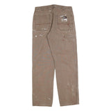 DICKIES Mens Jeans Brown Regular Straight Denim W34 L34 Workwear Zip Closure