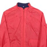 Womens Red & Navy Plain Polyester Blend Jacket S Zip Casual Lightweight