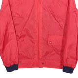 Womens Red & Navy Plain Polyester Blend Jacket S Zip Casual Lightweight
