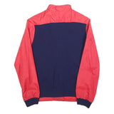 Womens Red & Navy Plain Polyester Blend Jacket S Zip Casual Lightweight