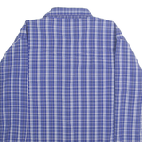 WRANGLER Mens Blue & White Check Shirt XL Cotton Blend Button Front Long Sleeve