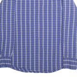 WRANGLER Mens Blue & White Check Shirt XL Cotton Blend Button Front Long Sleeve