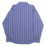 WRANGLER Mens Blue & White Check Shirt XL Cotton Blend Button Front Long Sleeve