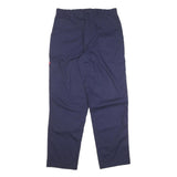 TCP Mens Cotton Blend Navy Relaxed Zip Trousers W32 L32 Casual Workwear