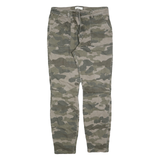 H&M Womens Cotton Blend Slim Camouflage Tapered Trousers W30 L28 Fashion Casual