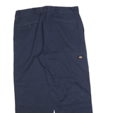 DICKIES Mens Cotton Blend Navy Loose Straight Trousers W36 L30 Workwear Zip