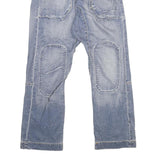 Womens Light Blue Relaxed Straight Denim Cotton Blend Jeans W29 L30 Patchwork