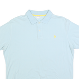 US POLO ASSN Mens Light Blue Cotton Blend Polo Shirt XL Short Sleeve Plain
