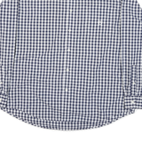 CHAPS Mens Blue & White Check Shirt XL Cotton Blend Long Sleeve Button Down