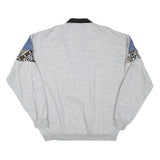 LIFT Mens Grey Blue Brown Patterned Collared L Sweatshirt Vintage Pullover