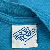 Made In USA Single Stitch Charleston Resort Reworks Graphic T-Shirt - Large Blue Cotton
