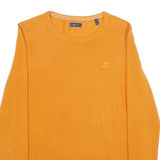 GANT Mens Orange Plain Cotton Jumper Crew Neck Basic Knit S Lightweight