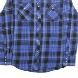 WRANGLER Mens Blue & Black Check Shirt M Cotton Long Sleeve Casual Western