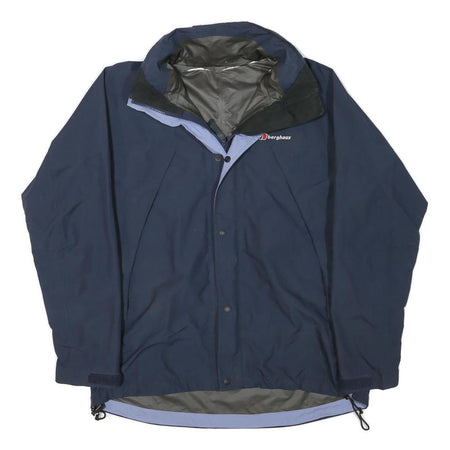 BERGHAUS Mens Blue Outdoor Jacket M Polyester Blend Plain Zip Hiking