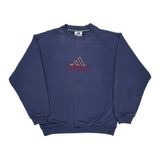 Adidas Sweatshirt - Large Blue Cotton