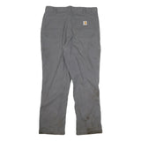 CARHARTT Mens Jeans Grey Relaxed Straight Denim Fair W34 L30 Workwear Zip