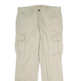 SONOMA Mens Beige Cotton Regular Cargo Trousers W36 L32 Casual Comfort Zip