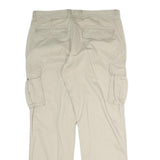 SONOMA Mens Beige Cotton Regular Cargo Trousers W36 L32 Casual Comfort Zip