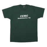 THE BEST Mens Green CEMC WalkAmerica 94 Classic L Short Sleeve Crew Neck Printed