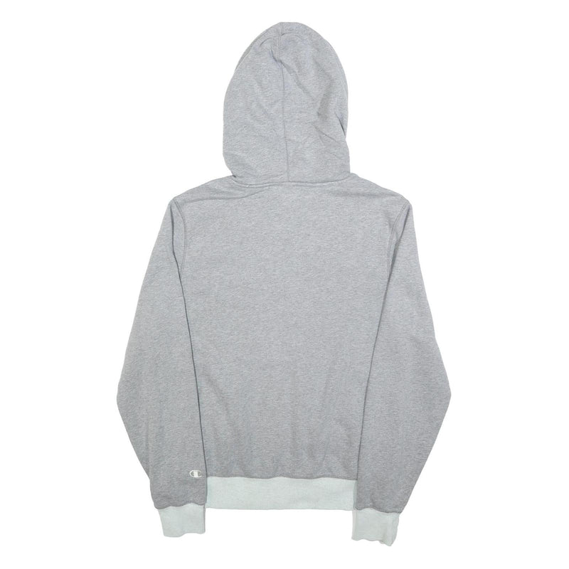 CHAMPION Mens Grey Contrast Trim Pullover Hoodie S Lightweight Drawstring